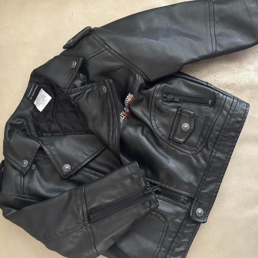 Harley-Davidson Kids 3T Black Faux Leather Jacket
